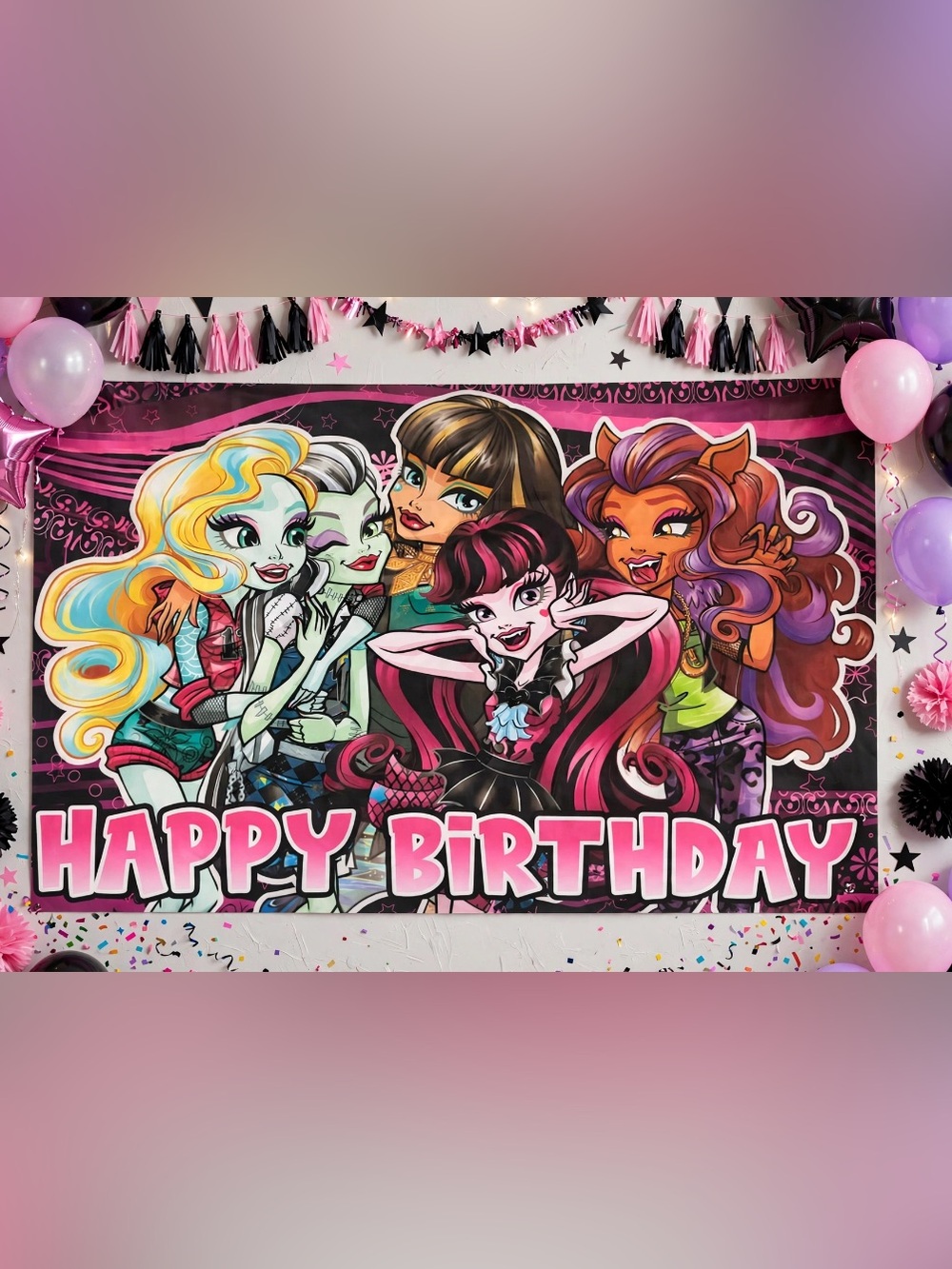 Monster High Happy Birthday Large (60”x 40”) Flag/ Banner